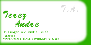 terez andre business card